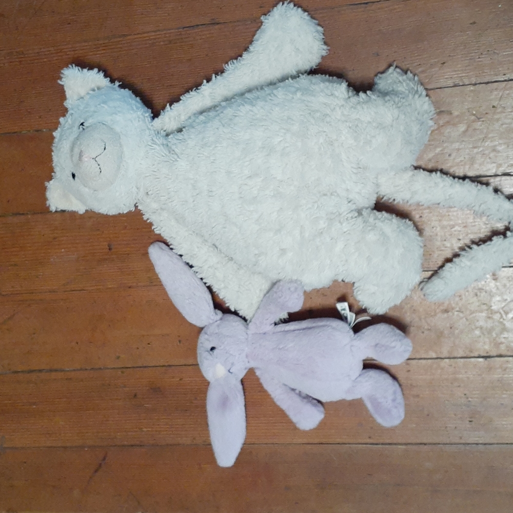 Jellycat Bashful Lilac Bunny and Cat Stuffed Animal  Soft Plush - Picture 2 of 7